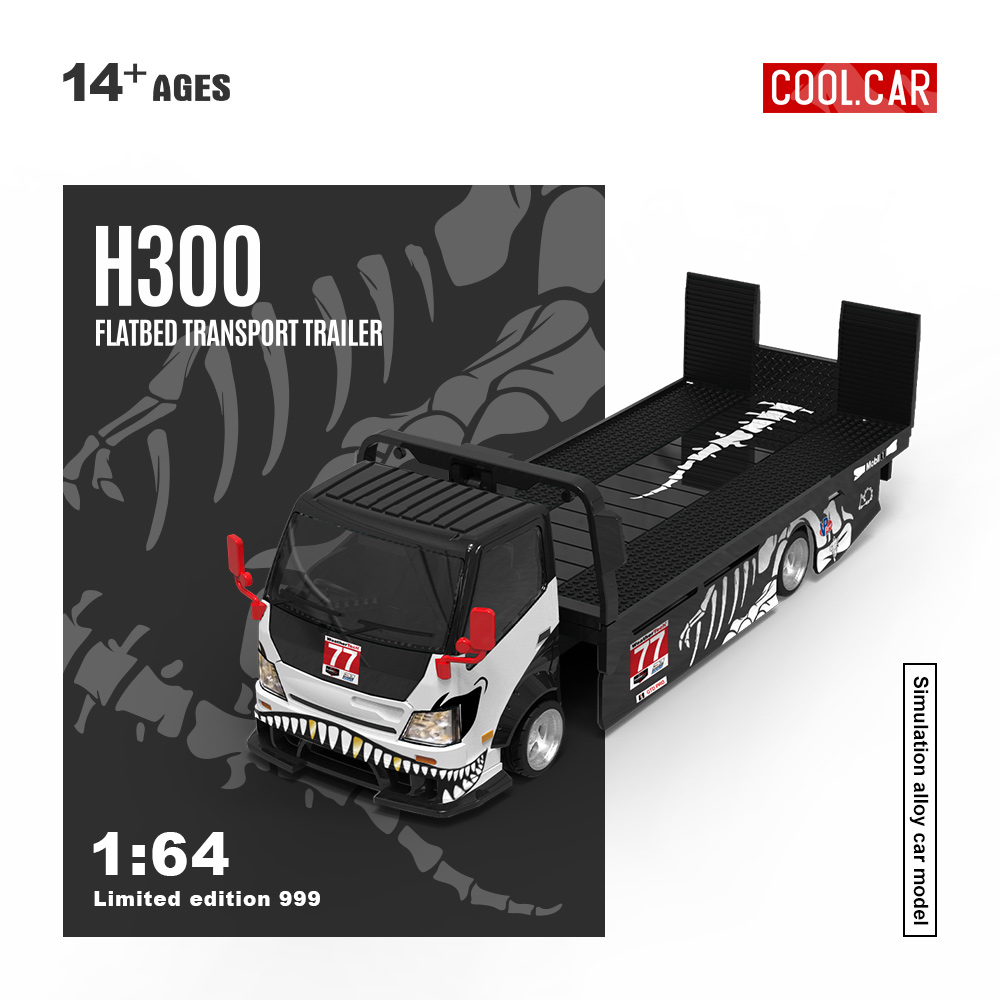 Die Cast Car 1 64 - Cool Car 1:64 H300 Flachbett-Transportanhänger Dragon