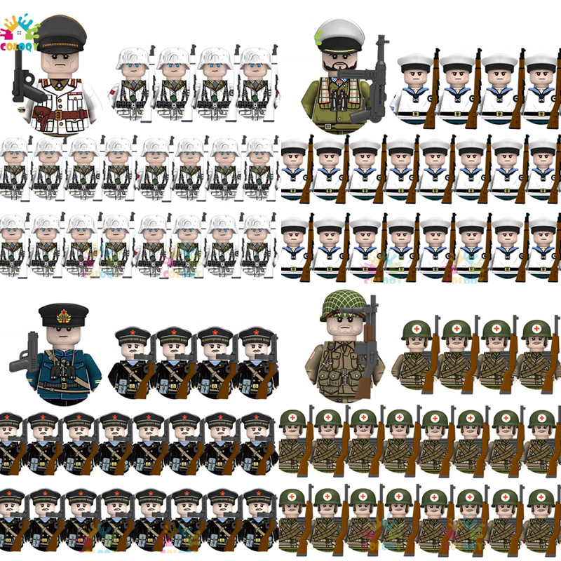 Lego Minifigure Holder - Kinderspielzeug 21 Stück/Set WW2 N001-N095 Offiziere